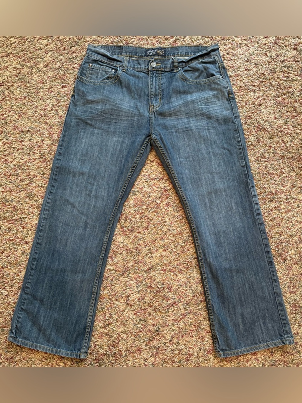Baileys Point Black Label Jeans Mens Relaxed Bootcut Y2K Grunge Size 36/30